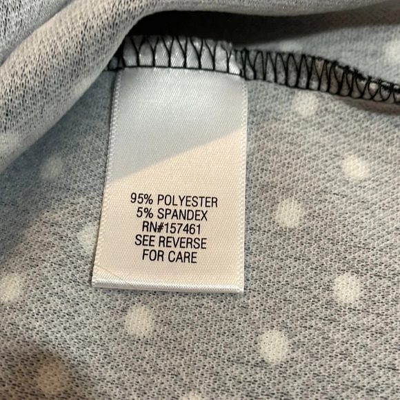 Croft & Barrow Black with White Polka Dot 3/4 Sleeve Top XL - Picture 6 of 14